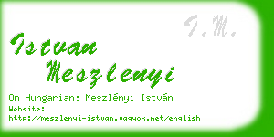 istvan meszlenyi business card